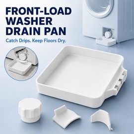 Universal Front-Load Washing Machine Drain Pan, Washing Machine Drain Tray，1 Front Load Washer Drain Pan for Filter Cleaning, Laundry Drain Accessory, Easy Installation