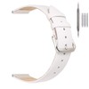 EACHE White Leather Watch Band Classical Thin Leather Watch Replacement