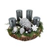 Polyresin Pine Cones Silver 5 x 8 cm Decorative Table