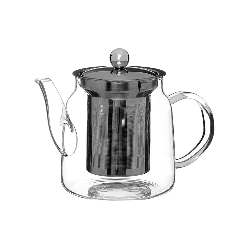 Premier Housewares High Borosilicate Teapot, with Strainer, 650 ml, 12