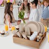 BOTOP Acacia Wood Utensil Holder for Party, Paper Plate Organizer