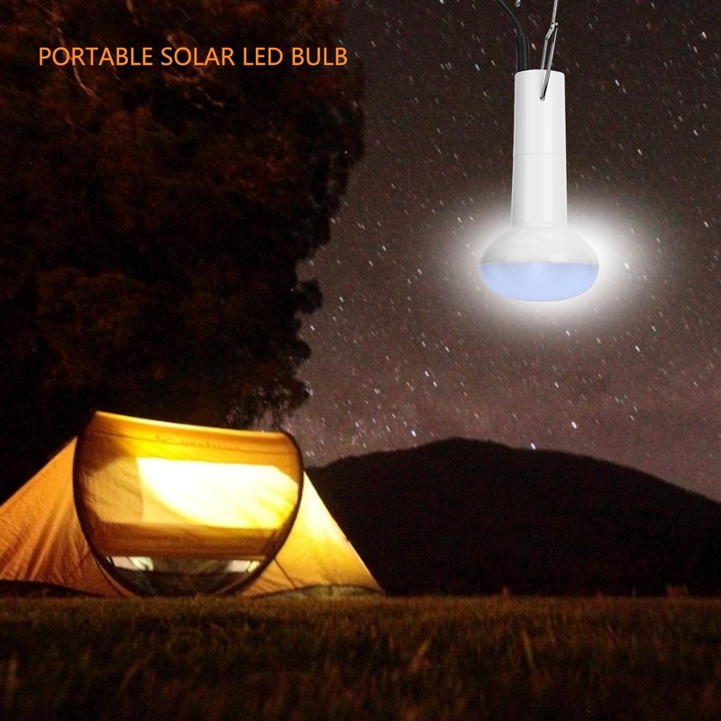 Solar Panel Powered Light Bulb Movable Charging Emergency Lamp for