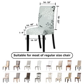 Leorate Chair Covers for Dining Room - Stretch Printed Spandex Fabric Chair Slipcovers Washable Removable Seats Slipcovers,for Kitchen,Dining Room,Wedding Decor,Hotel,Restaurant (125899, Pack of 6)