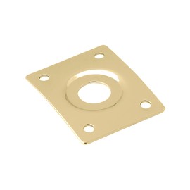 Holmer Guitar Jack Socket Plate Curved Recessed Rectangle Style Output Jack Plate Compatible with Les Paul LP Tele Style Electric Guitar or Bass Guitar Parts with Screws Gold. (HJ 005-GD)