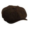 Gamble & Gunn Shelby' Flat Cap Brown Herringbone Vintage Style