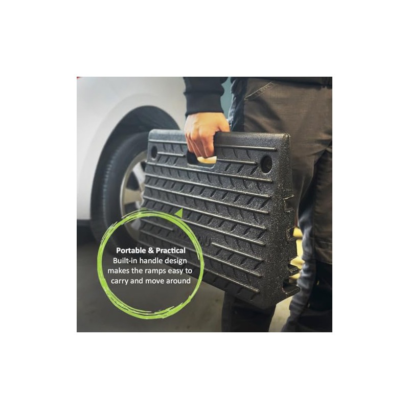 Nicoman Rubber Kerb Ramps, Multiuse Curb Ramp for Vehicles, Wheelchairs,