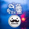 Jeje Deco P_Beginner Driver Clumsy Super Beginner Reflection+Fuel Cap Mustache Gasoline B / P_초보운전 멍왕초보 반사+주유구수염 가솔린B