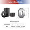 Pack of 50 Flat Washers M6 Black Flat Washers Stainless