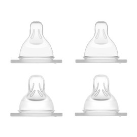 MAM Teats 0 + 1 in a set of 4, bottle teat size 0 + 1 (flow rate slow), especially for newborns, particularly soft teat, compatible with all MAM bottles/trainers