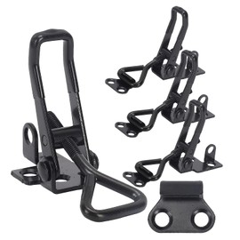 4Pack Toggle Latch Clamp 4003 Style, Heavy Duty Adjustable Toggle Clamp Latch 1320 Lbs Holding Capacity, Quick Release Hasp Clamps, Black Pull Tight Metal Latches for Smoker Door Tool Box Trunk Clamps