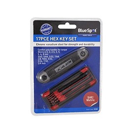 Blue Spot 15182 Hex Key Set SAE/Metric (17 Pieces)