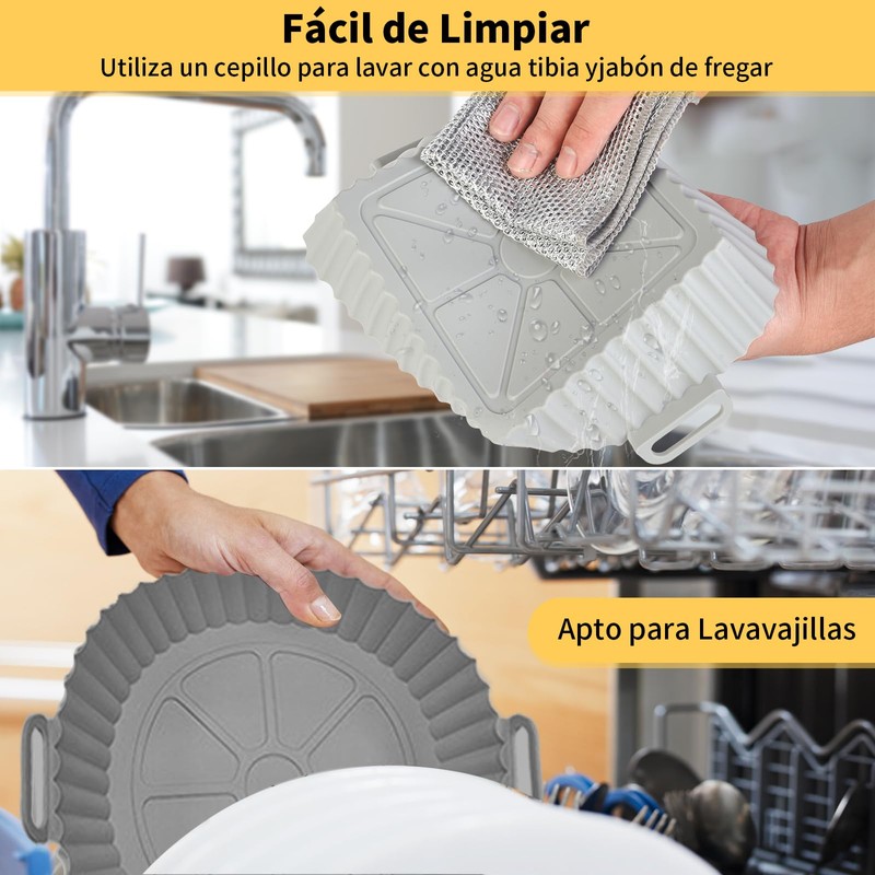 KKSMETIS Silicona Para Freidora de Aire,3 Piezas Reutilizable y Resistente