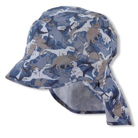Sterntaler Baby Boys Peaked Cap with Neck Protection, blue