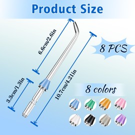 8 Pcs Flosser Replacement Heads for waterpik, Compatible with Waterpik Oral Irrigator, Designed for Clean Teeth and Healthy Gums