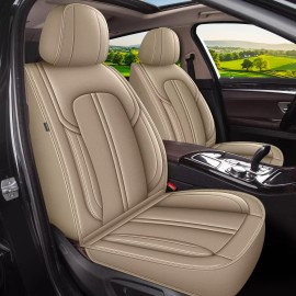 AUTOJX Fit For Nissan Rogue 2010-2024 Faux Leather Car 5-Seat Covers Protector Pad Set