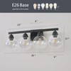 Ruibutrade Bathroom Light Fixtures, 4-Light Black Vanity Light with Hand-Blown