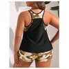 SOLY HUX Women's Plus Size Tankini Set Floral Print Tops