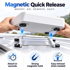 Starlink Mini Magnetic Roof Mount for Vehicles – Quick-Release Aluminum Alloy Bracket for RV, Van & Truck Setups