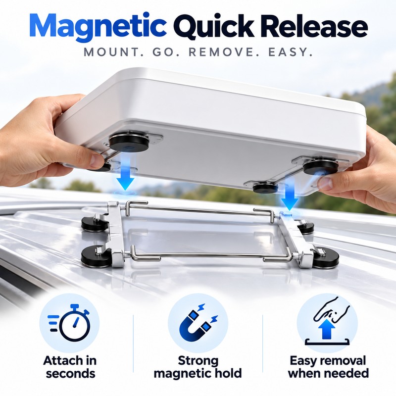 Starlink Mini Magnetic Roof Mount for Vehicles – Quick-Release Aluminum