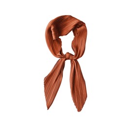 LumiSyne Pleated Square Scarf for Women Plain Silky Satin Neckerchief Lightweight Bandana Head Scarf Headpiece Hair Scarf, caramel