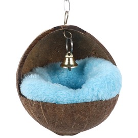 POPETPOP Hamster Hammock Cute Soft Coconut Shell Sleeping Nest with Bell Playing Hanging Bed for Hamster Guinea Pig Squirrel