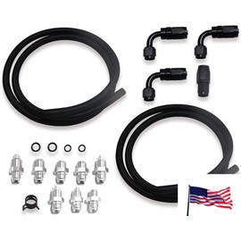 Unbranded Universal Power Steering Pump Hose Kit Replace for GM LS Swap Pressure Return