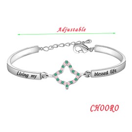 CHOORO Sorority Gifts - Pulsera de circonita para regalo de graduación, diseño de hoja de parafernalia