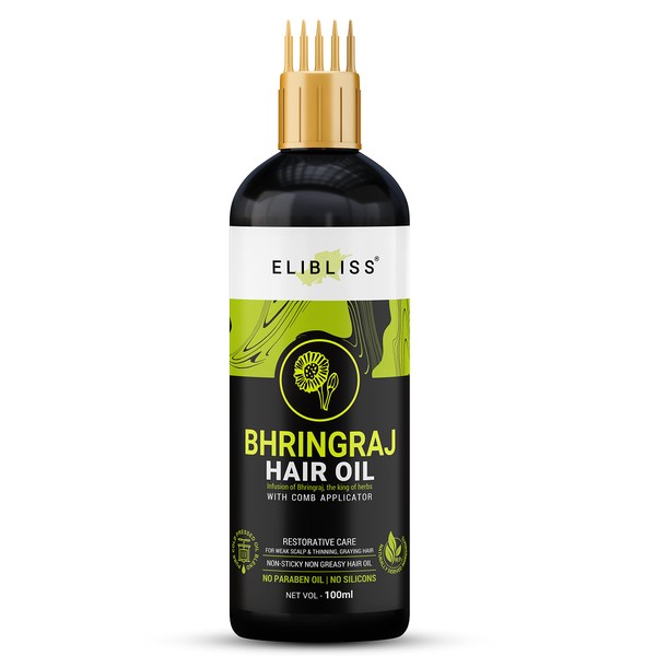 Elibliss Bhringraj Hair Oil With Comb Applicator For All Hair