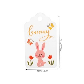 100 Etiquetas De Conejo De Pascua Etiquetas De Con Hilo Decoración Festiva Ideal Para Cajas De