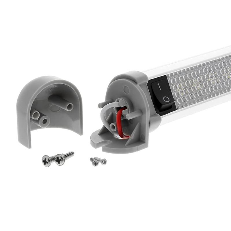 LED Rail Light - Pivoting, 2-Color (White/Red), 18" Lamp, 12