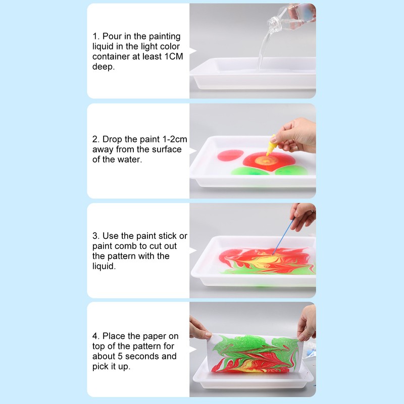12 Colors Water Marbling Paint Kit for Girls Boys Marbling