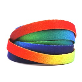 Teeoff Flat Printed Shoelaces,Shoe Laces for Sneakers, Designer Fun Shoestring, Rainbow Gradient, 47.2"