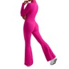 MOOSLOVER Women V Neck Polo Collared Long Sleeve Jumpsuit Ribbed