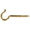 The Hillman Group The Hillman Group 852431 .162 x 2-9/16 In. Solid Brass Round Ceiling Type Screw Hook 3-Pack