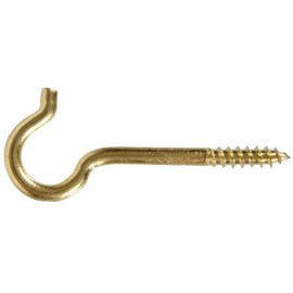 The Hillman Group The Hillman Group 852431 .162 x 2-9/16 In. Solid Brass Round Ceiling Type Screw Hook 3-Pack