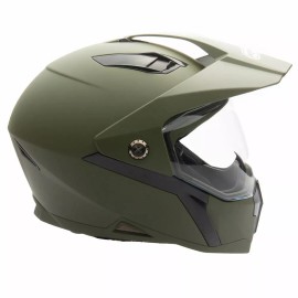 MMG Helmet Dual Sport Off Road Motorcycle Dirt Bike ATV Flip Up Visor Green (XL)