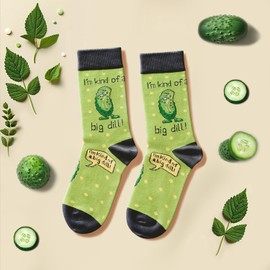 Funny Socks Gift Ideas for Women - Novelty Crazy Silly Cool Socks for Teen Girls, Pickle Gifts, Big Dill Socks, Valentines Day Gifts for Her