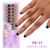 Maigitur Black French Tip Nails - Press On Coffin Shape