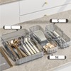 AIYoo 2 PCS Large Clear Drawer Organizer Expandable Cooking Utensil