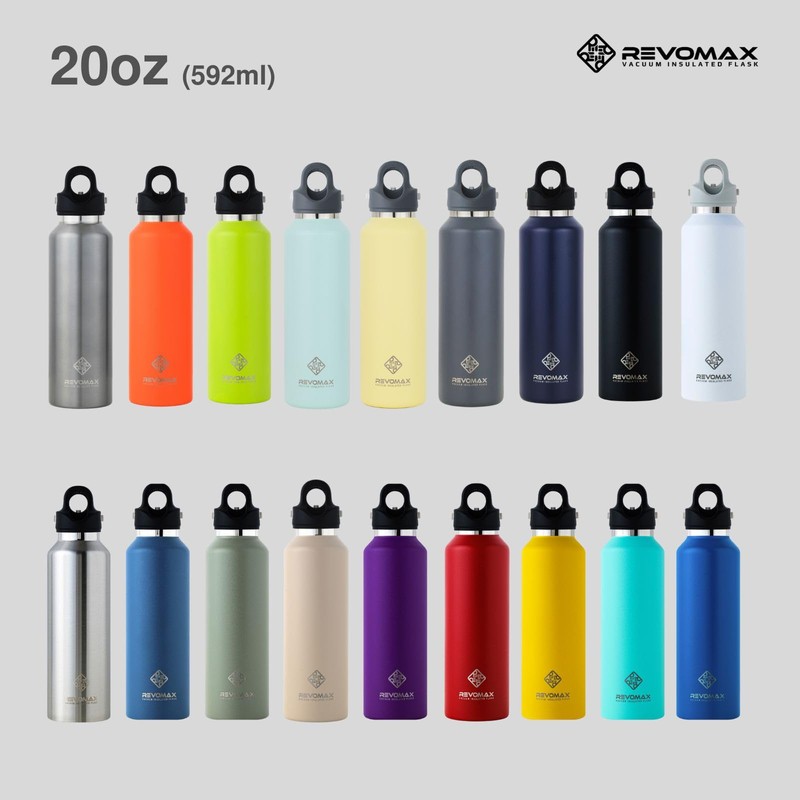 REVOMAX Carbonated Vacuum Insulated Bottle, 20 oz (592 ml), 18
