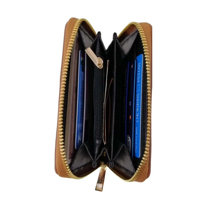 Mauro Pelletteria Genuine Leather Wallet for Women, Minimalist, 100% Made