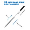 Venussar 32'' Sand Spike Boat Anchor Pole, with Stainless Steel