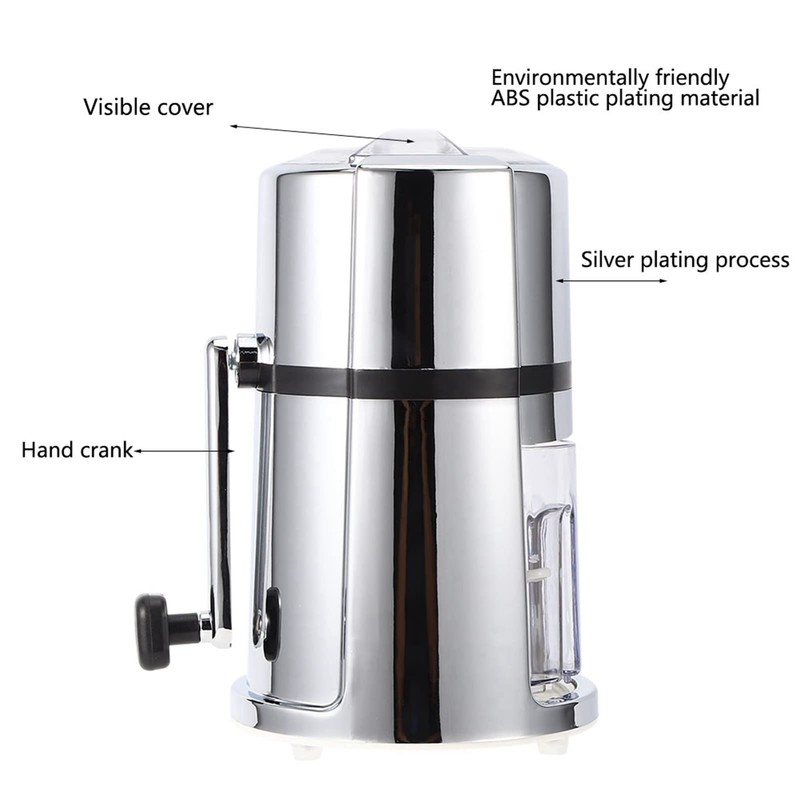 Natudeco Manual Ice Crusher Shaved Ice Machine Portable Snow Cone