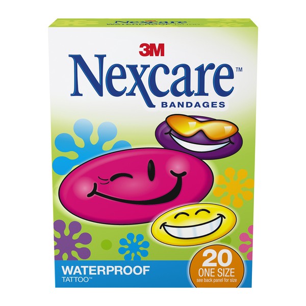 Nexcare Tattoo Waterproof Bandages, Dirtproof, 20-Count Packages (Pack of 12)