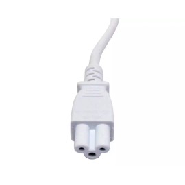 SF Cable 1ft 18 AWG 3-Slot Laptop Power Cord IEC320 C5 to NEMA 5-15P- White