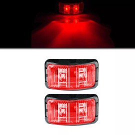 STATIIK 2PC NEW RED SURFACE MOUNT RECTANGLE SIDE MARKER LED LIGHTS FOR BOAT/TRAILER