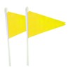 Lebei 12Pack Small Yellow Pennant Stick Flag Mini Triangle Blank