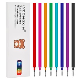 LVZONGXIN Pack of 8 Colourful Refills, Compatible with Legami, 0.7 mm Tip, Height 13 cm, Erasable Rollerball Refills, Refills with Erasable Ink, 0.7 - Medium Thickness - Gel Rollerball Refill