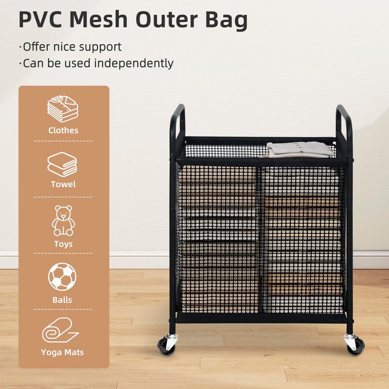 STORAGE MANIAC STORAGE MANIAC Rolling Laundry Basket with Wheels 2-Section