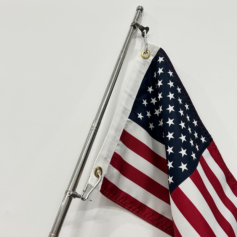 Flagolden American Boat Flag with Pole, Embroidered Small USA ATV